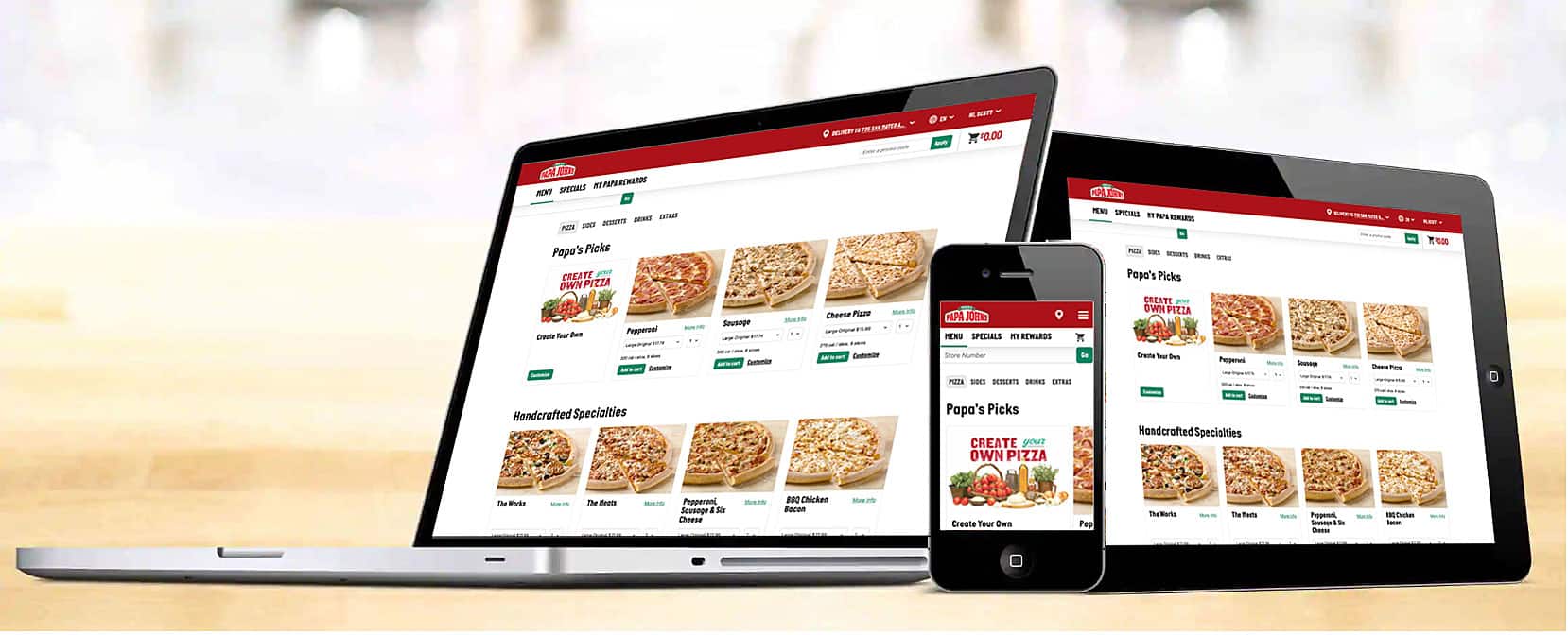 Papa John's Pizza - Our Updated menu.