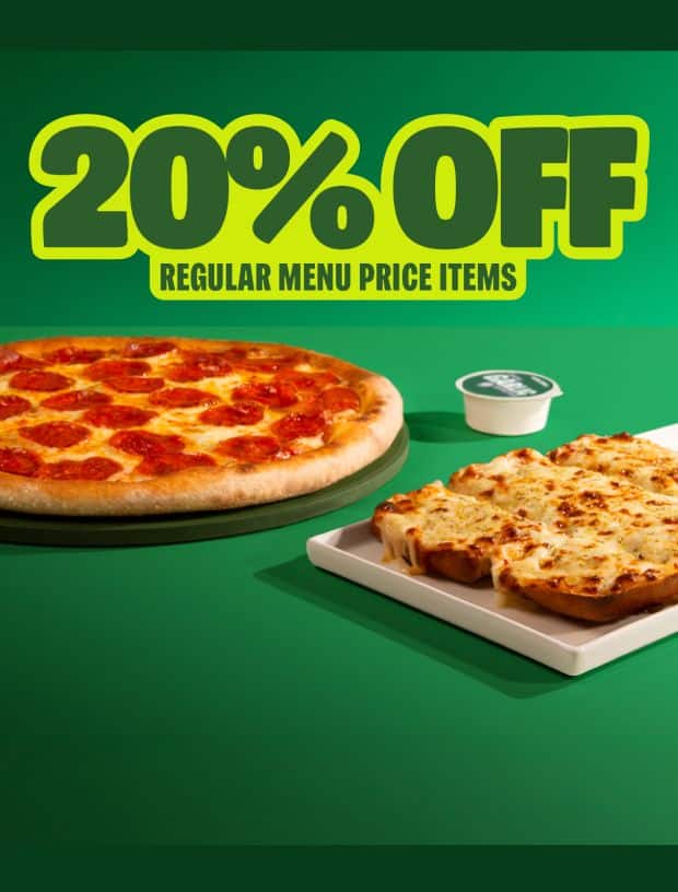 20% Off Regular Menu Price Items