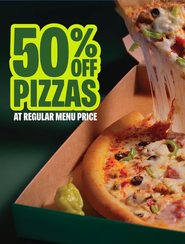 50% Off Carryout Pizzas