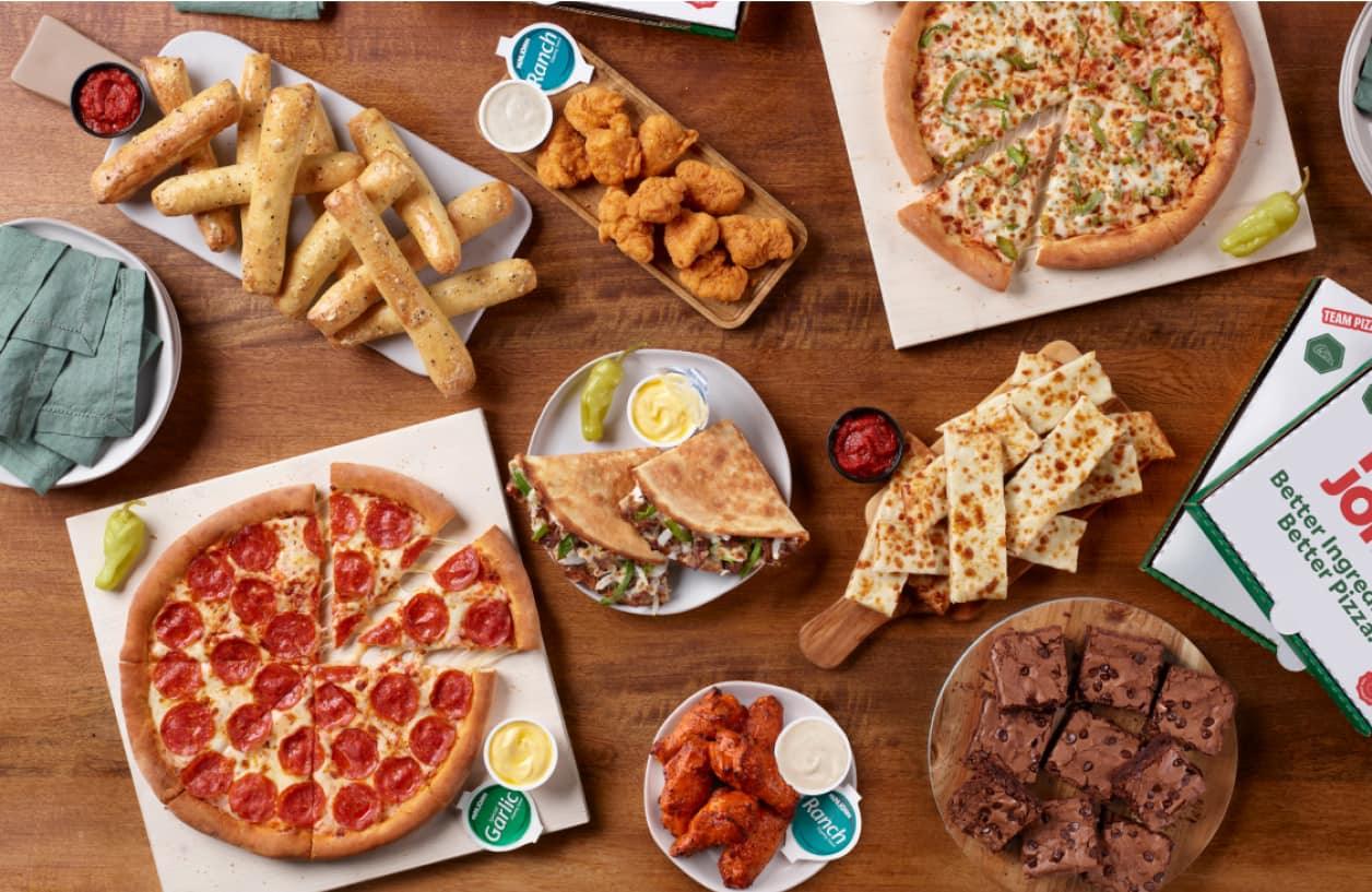 A selection of Papa Johns pizza deals