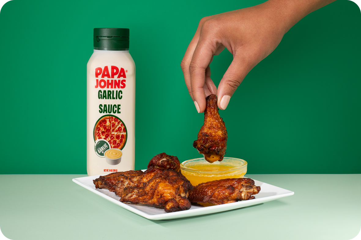 papa johns bottled garlic sauce with wings