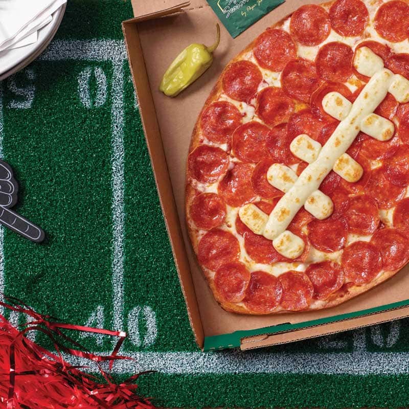 Football Shaped Pepperoni Pizza