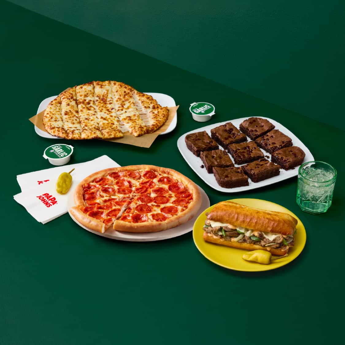 Papa Pairings — pizza, wings, sandwiches, breadsticks, cheesesticks, and desserts