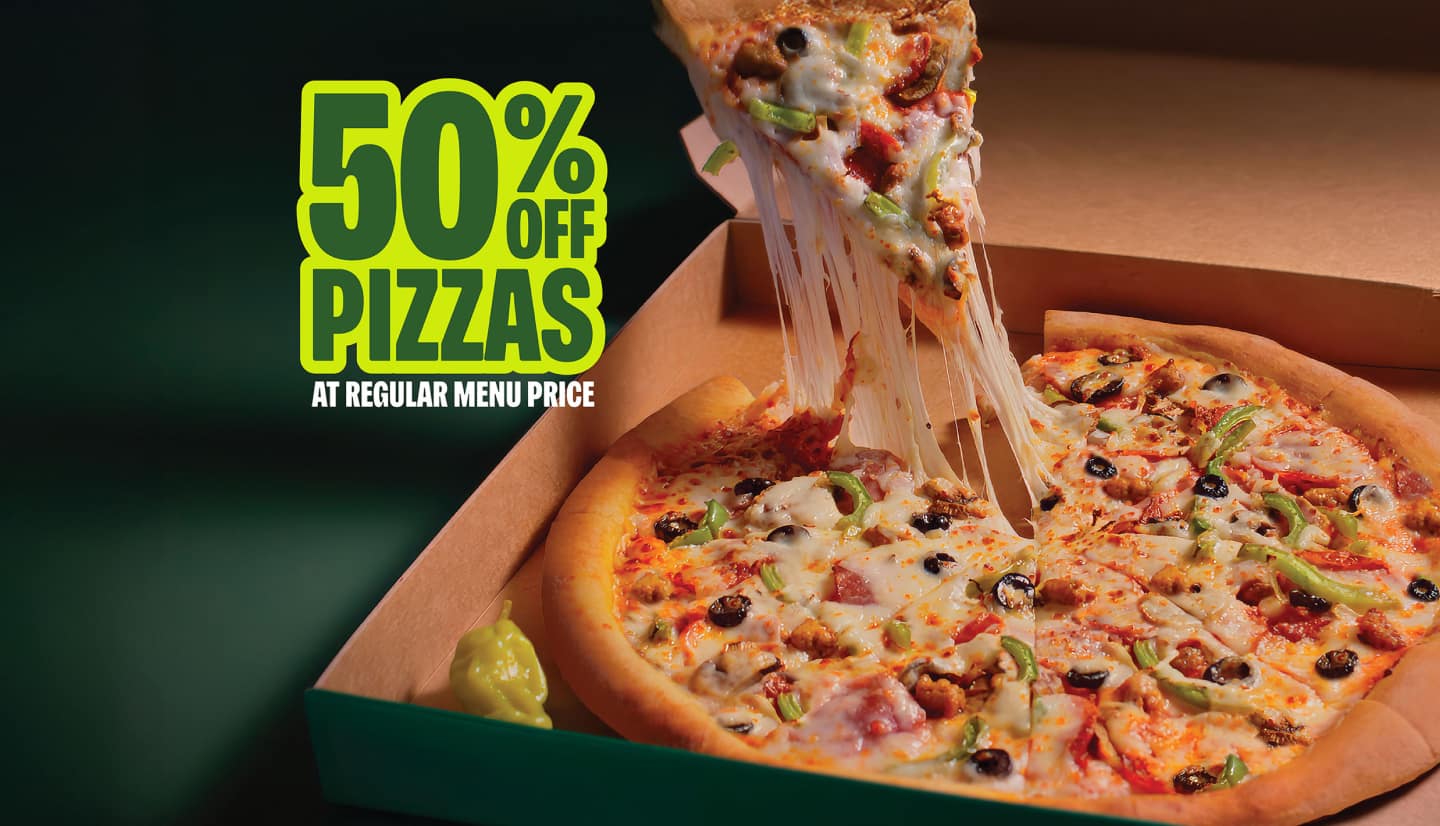 50% Off Carryout Pizzas