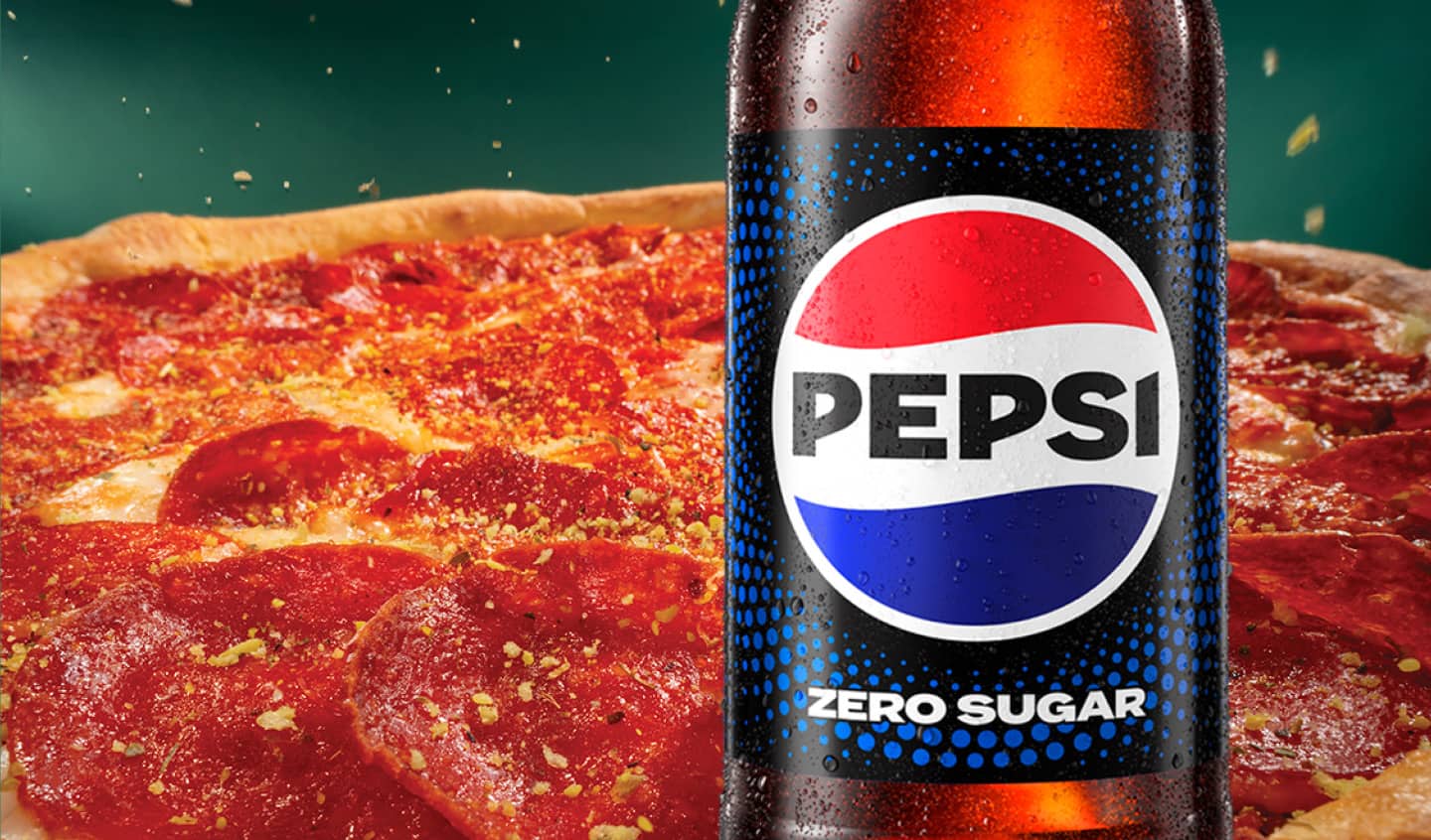 Papa Johns Ultimate Pepperoni Pizza with soda